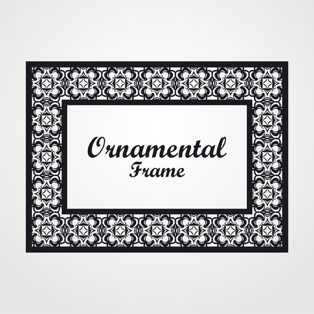 Vintage frame with retro ornamental pattern. Vector illustrationのイラスト素材