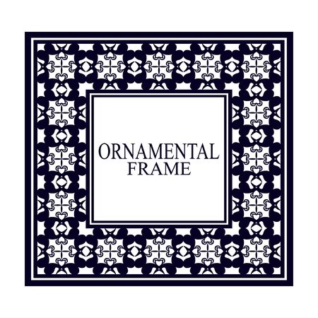 Vintage ornamental frame. Luxury elegant ornament. Flourished border. Element for brochures. Template for design. Vector illustrationのイラスト素材
