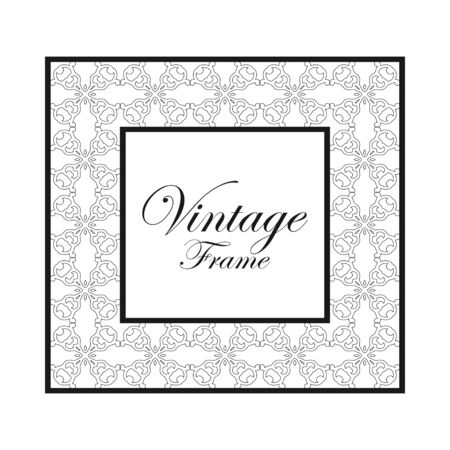 Vintage ornamental frame. Luxury elegant ornament. Flourished border. Element for brochures. Template for design. Vector illustrationのイラスト素材