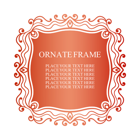 Vintage decorative label. Elegant ornamental frame for design of birthday and greeting card, wedding invitation, premium products with place for text. Vector illustrationのイラスト素材