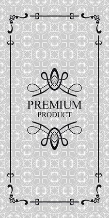 Vintage luxury background with retro elements, label, icon and frame for design of packaging luxury products. Vector illustrationのイラスト素材