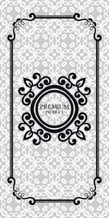 Vintage luxury background with retro elements, label, icon and frame for design of packaging luxury products. Vector illustrationのイラスト素材