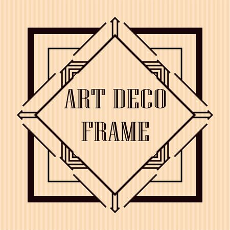 Vintage retro frame in Art Deco style. Template for designのイラスト素材