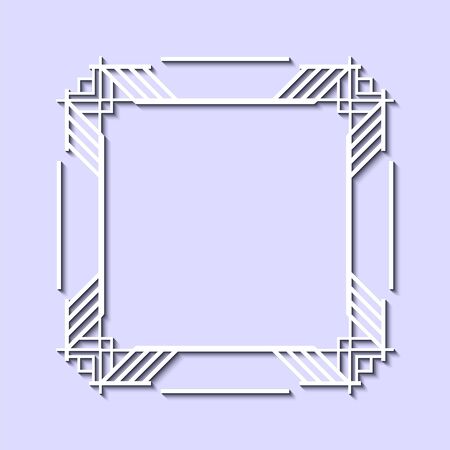 Vintage retro white frame in artistic decoration style, template for design.のイラスト素材
