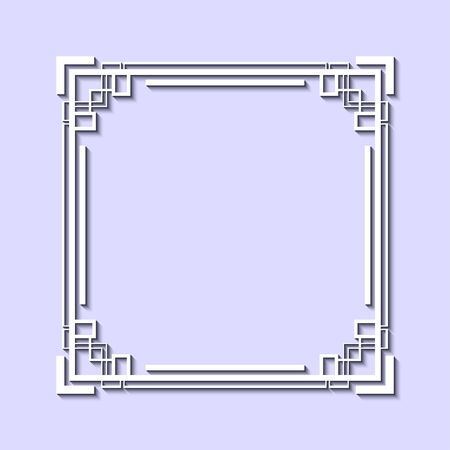 Vintage elegant white frame in Art Decorative style template for design.のイラスト素材