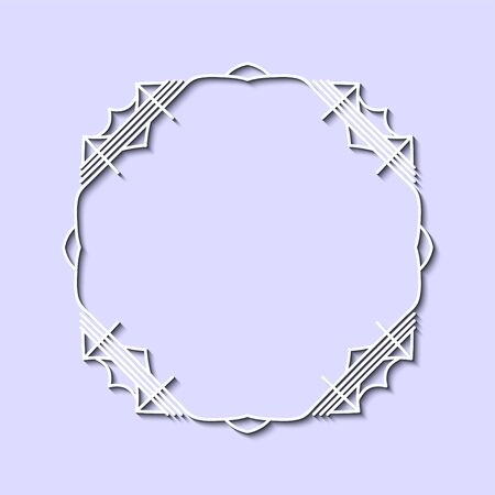 Vintage elegant white frame in Art Decorative style template for design.のイラスト素材