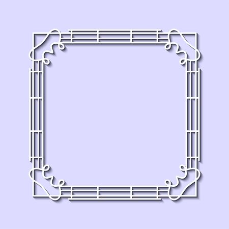 Vintage elegant white frame in Art Decorative style template for design.のイラスト素材