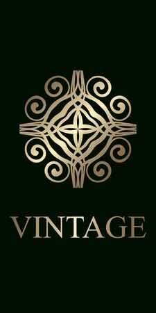 Retro ornamental logo. Template for design. Vector illustrationのイラスト素材