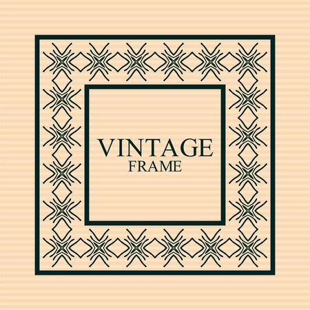 Vintage ornamental retro frame. Template for design. Vector illustration.のイラスト素材