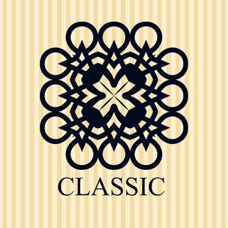 Vintage ornamental logo template with text. Vector illustrationのイラスト素材