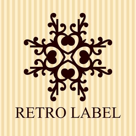 Vintage ornamental icon template with text. Vector illustrationのイラスト素材
