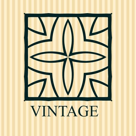 Vintage ornamental icon template with text vector illustration.のイラスト素材