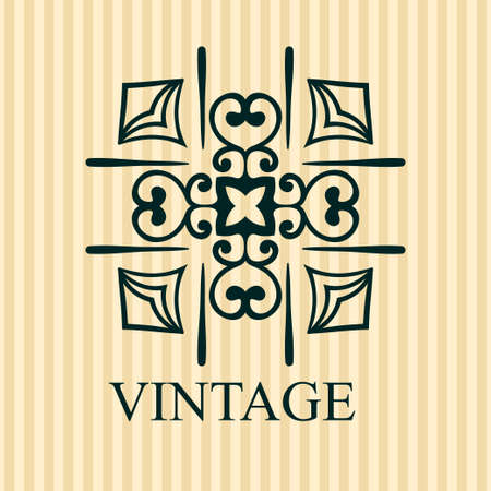 Vintage ornamental icon template with text. Vector illustrationのイラスト素材