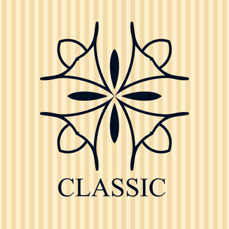 Vintage ornamental icon template with text. Vector illustrationのイラスト素材