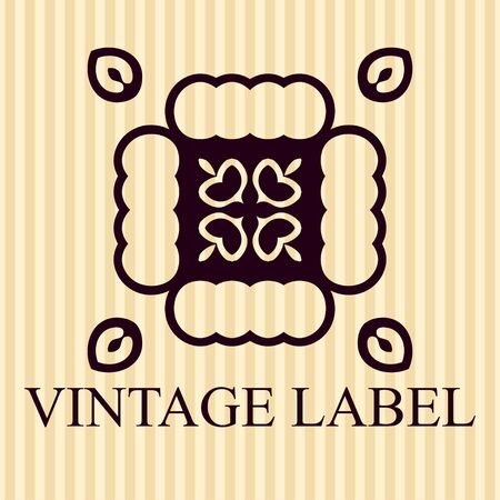 Vintage ornamental icon template with text. Vector illustrationのイラスト素材