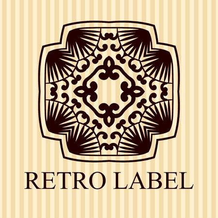 Vintage ornamental icon template with text. Vector illustrationのイラスト素材