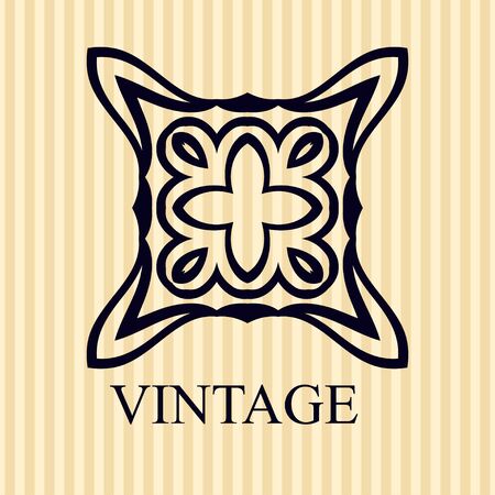 Vintage ornamental icon template with text. Vector illustrationのイラスト素材