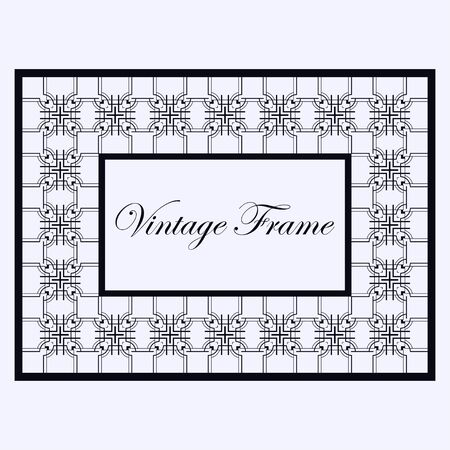 Vintage ornamental decorative label frame with ornate border. Template for design of retro frames, borders, labels. Vector illustrationのイラスト素材