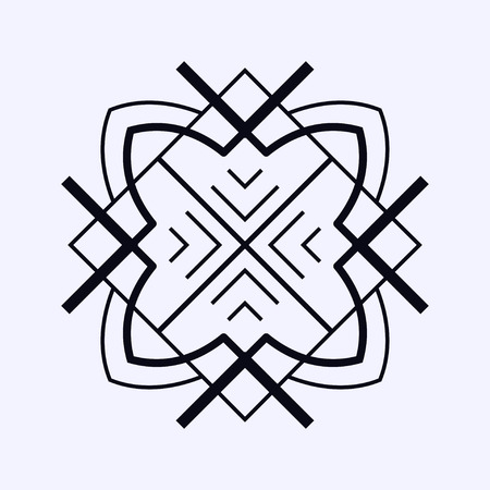 Vintage ornamental illustration in art decorative style, in black lines.のイラスト素材