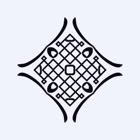 Vintage ornamental illustration in art decorative style, in black lines.のイラスト素材