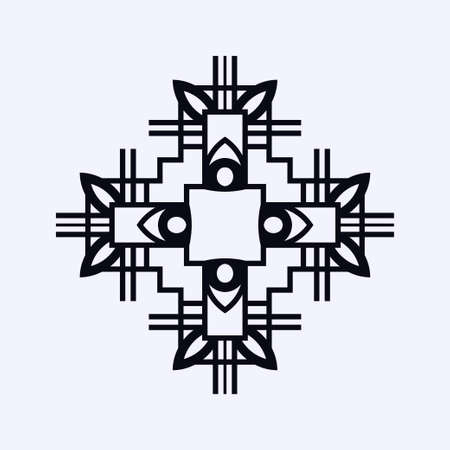 Vintage ornamental logo in art deco style. Template for design of logotypesのイラスト素材