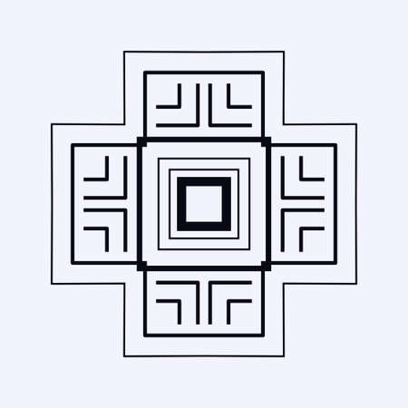 Vintage ornamental logo in art deco style. Template for design of logotypesのイラスト素材