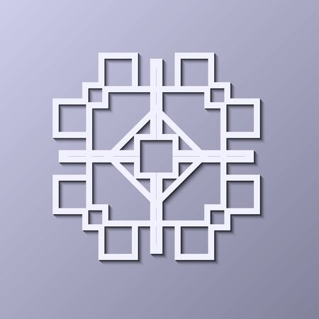 Vintage ornamental icon in art decor style. Template for design of icon.のイラスト素材