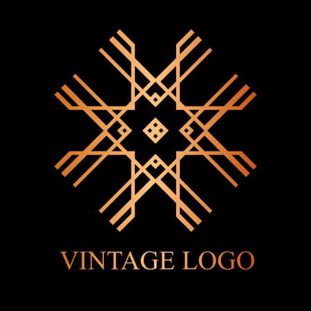 Vintage ornamental logo in art deco style. Template for design of logotypesのイラスト素材