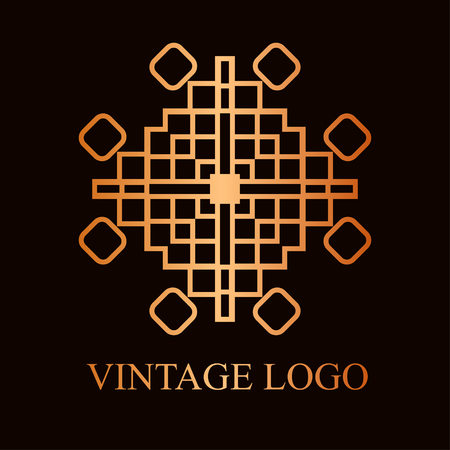 Vintage ornamental logo in art deco style. Template for design of logotypesのイラスト素材