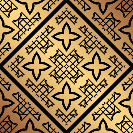Vintage ornamental seamless pattern. Art deco ornament. Template for designのイラスト素材