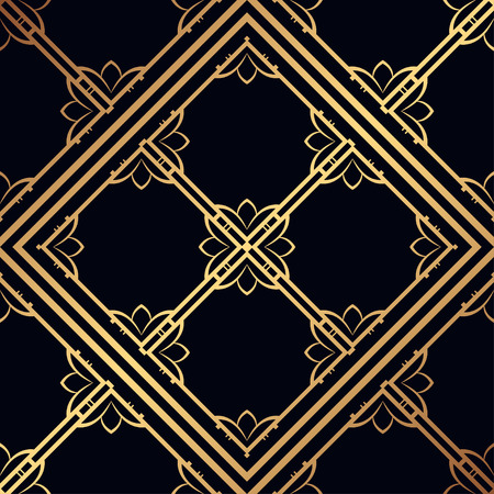 Vintage ornamental seamless pattern. Art deco ornament. Template for designのイラスト素材