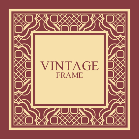 Vintage ornamental decorative label frame with ornate border and vintage patternのイラスト素材