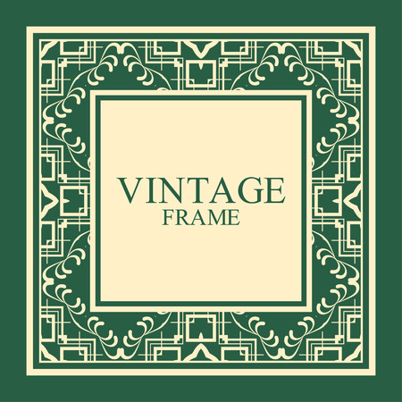 Vintage ornamental decorative label frame with ornate border and vintage patternのイラスト素材