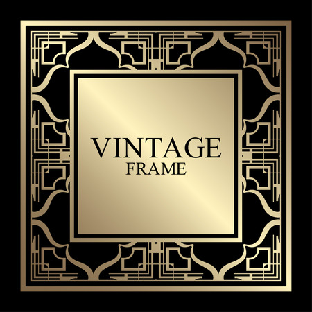 Vintage ornamental decorative label frame with ornate border and vintage patternのイラスト素材