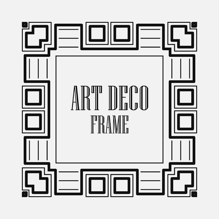 Art Deco black ornamental decorative frame. Template for designのイラスト素材