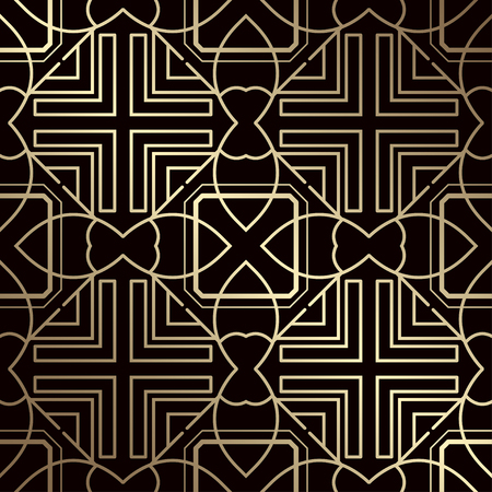Art Deco seamless vintage wallpaper pattern. Geometric decorative backgroundのイラスト素材