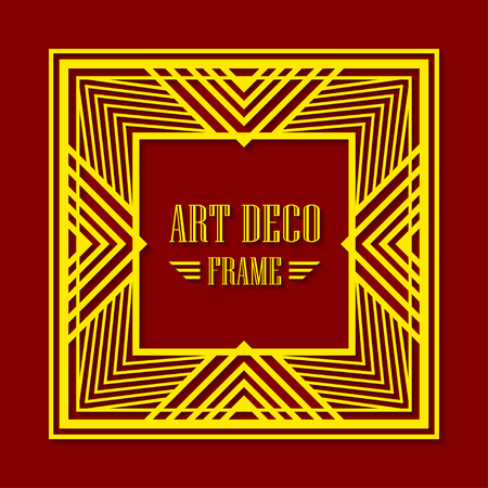 Gatsby Art Deco border frame. Abstract ornamental pattern. Template for designのイラスト素材