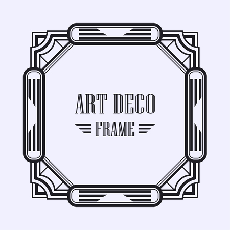 Gatsby Art Deco border frame. Abstract ornamental pattern. Template for designのイラスト素材