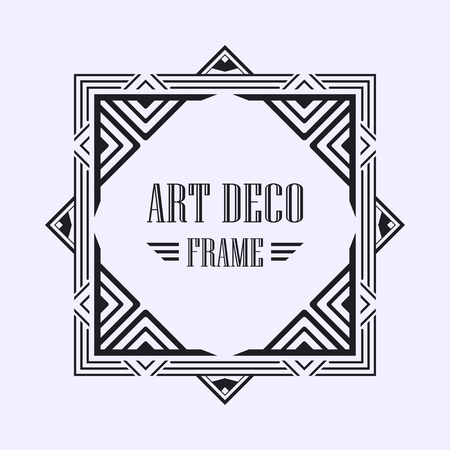 Gatsby Art Deco border frame. Abstract ornamental pattern. Template for designのイラスト素材