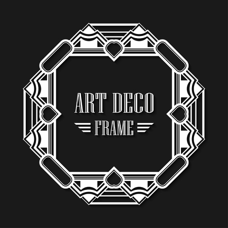 Gatsby Art Deco border frame. Abstract ornamental pattern. Template for designのイラスト素材
