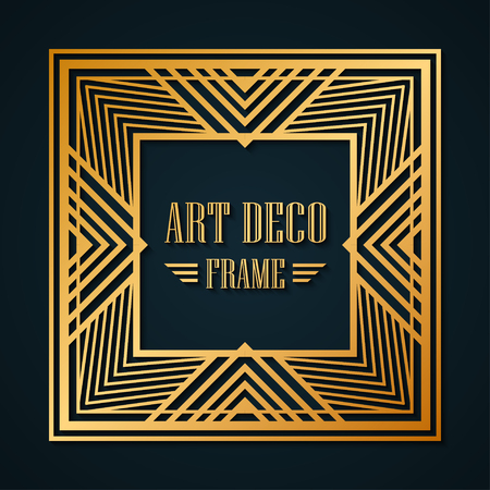 Gatsby Art Deco border frame. Abstract ornamental pattern. Template for designのイラスト素材