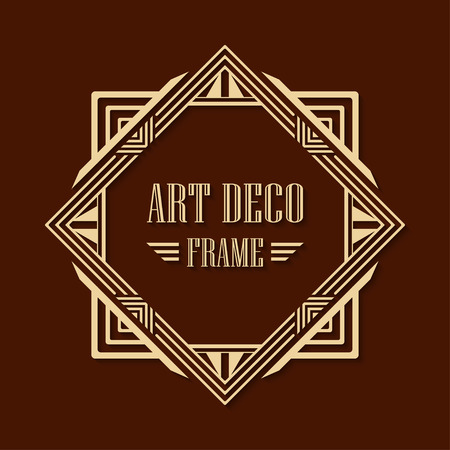 Gatsby Art Deco border frame. Abstract ornamental pattern. Template for designのイラスト素材