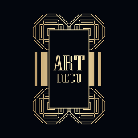 Retro art deco invitation. Border and frame for designのイラスト素材