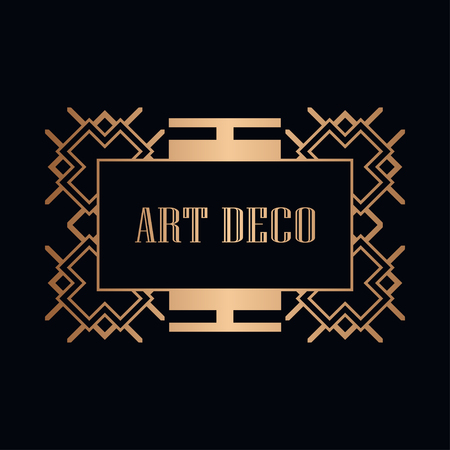 Retro art deco invitation. Border and frame for designのイラスト素材
