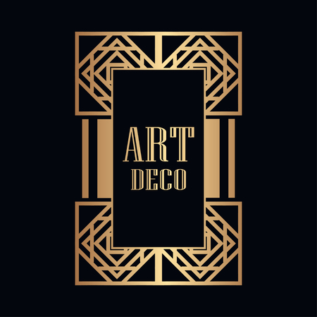 Retro art deco invitation. Border and frame for designのイラスト素材