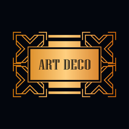 Retro art deco invitation. Border and frame for designのイラスト素材