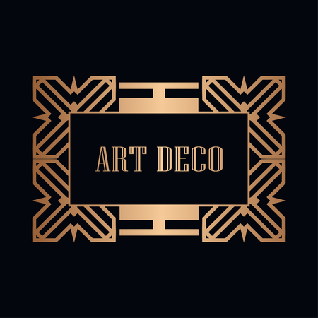Retro art deco invitation. Border and frame for designのイラスト素材