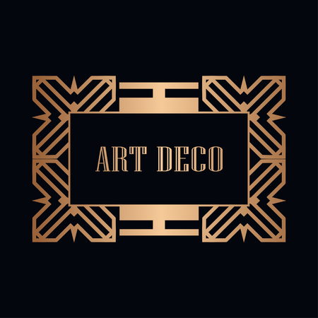 Illustration for Retro art deco invitation. Border and frame for design - Royalty Free Image