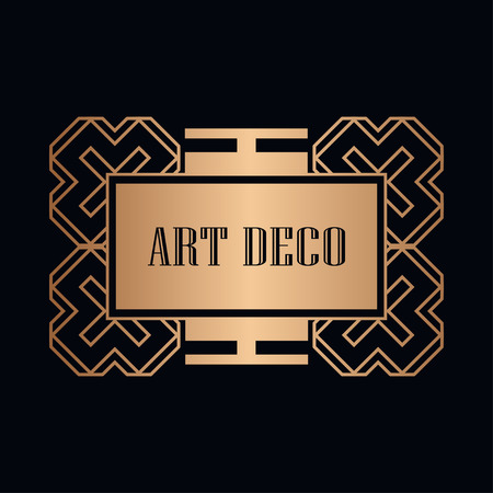 Retro art deco invitation. Border and frame for designのイラスト素材