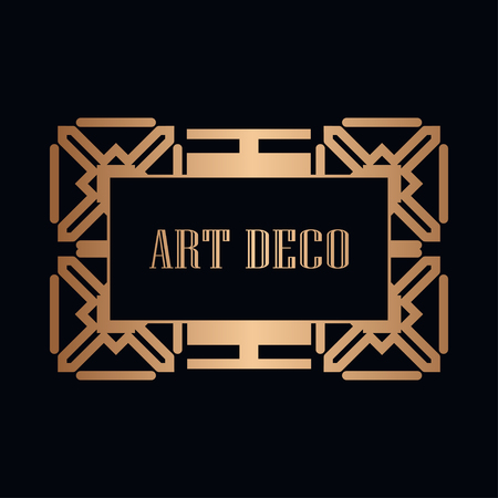 Retro art deco invitation. Border and frame for designのイラスト素材